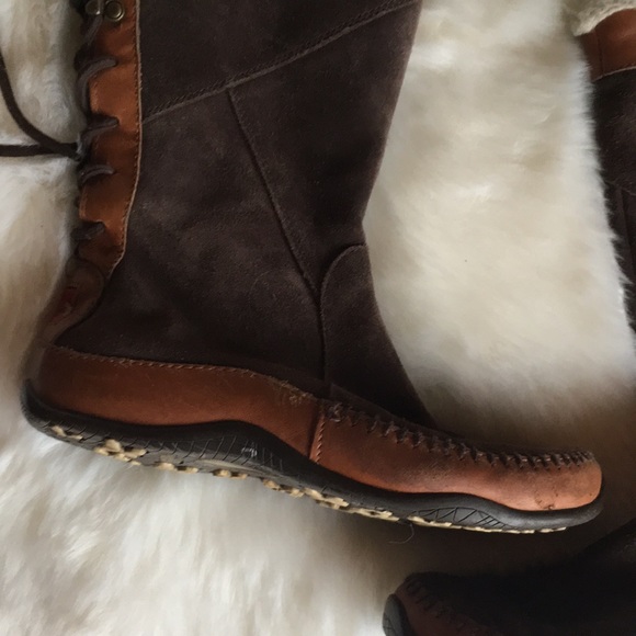 THE NORTH FACE WOMEN LEATHER AND SUEDE BOOTS SIZE 6.5 - Picture 3 of 8